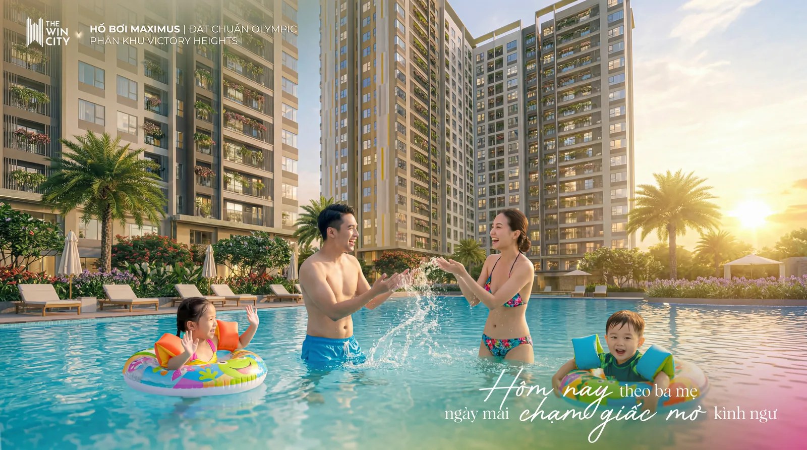 Phối cảnh hồ bơi Maximus chuẩn Olympic tại The Win City
