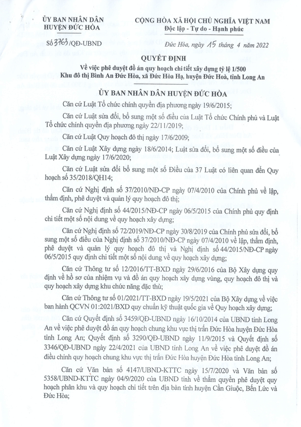 Quyết định phê duyệt quy hoạch chi tiết 1/500